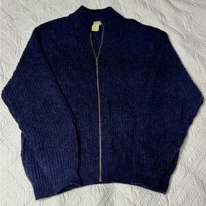 L.L. Bean Men’s Vintage Full Zip Wool and Alpaca Sweater - Large Long (Tall)